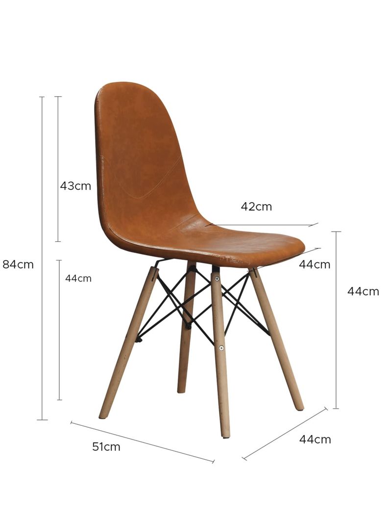 Pack 4 Sillas Comedor Eames Leather Café Vincenzi-1