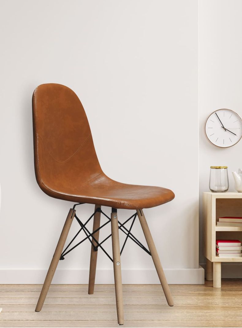 Pack 4 Sillas Comedor Eames Leather Café Vincenzi-2
