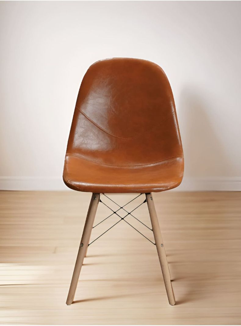Pack 4 Sillas Comedor Eames Leather Café Vincenzi-3