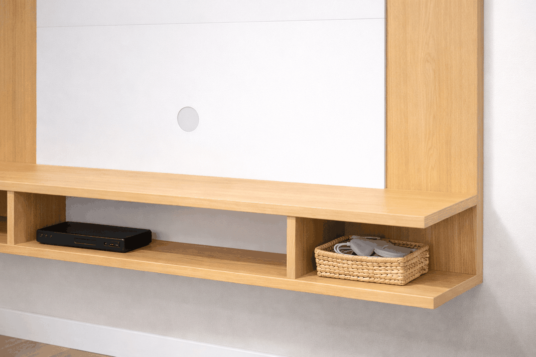 Panel de Television 50 Diseno Moderno Madera Clara MDF Moderno 118,5 cm