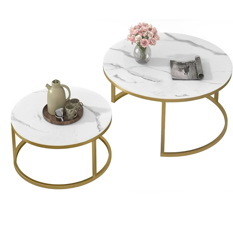Mesa de Centro Minimalista duo estilo madera brillante y base negro-2