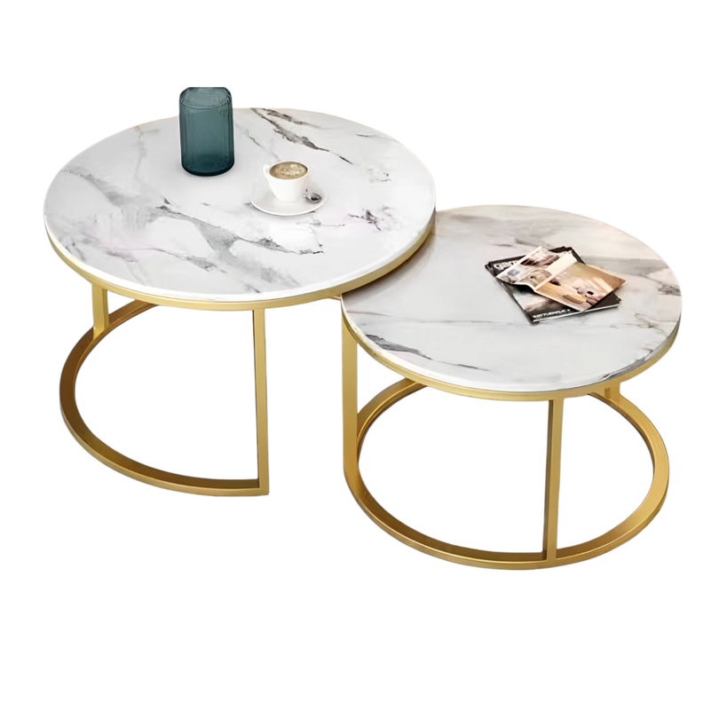 Mesa de Centro Minimalista duo estilo madera brillante y base negro-3