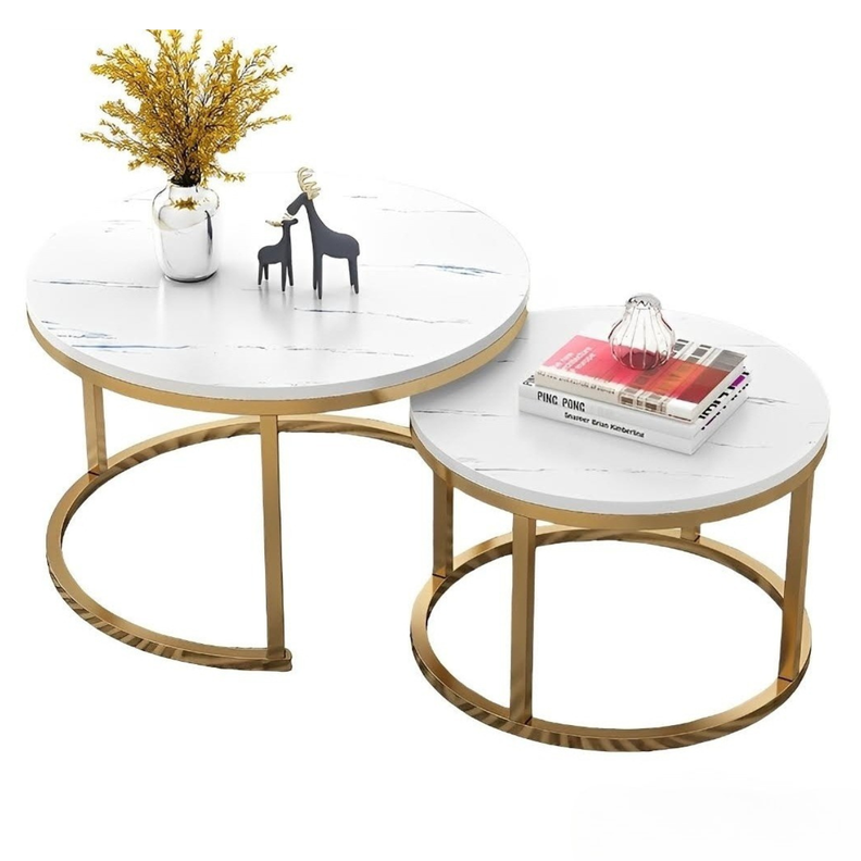 Mesa de Centro Minimalista duo estilo madera brillante y base negro-4