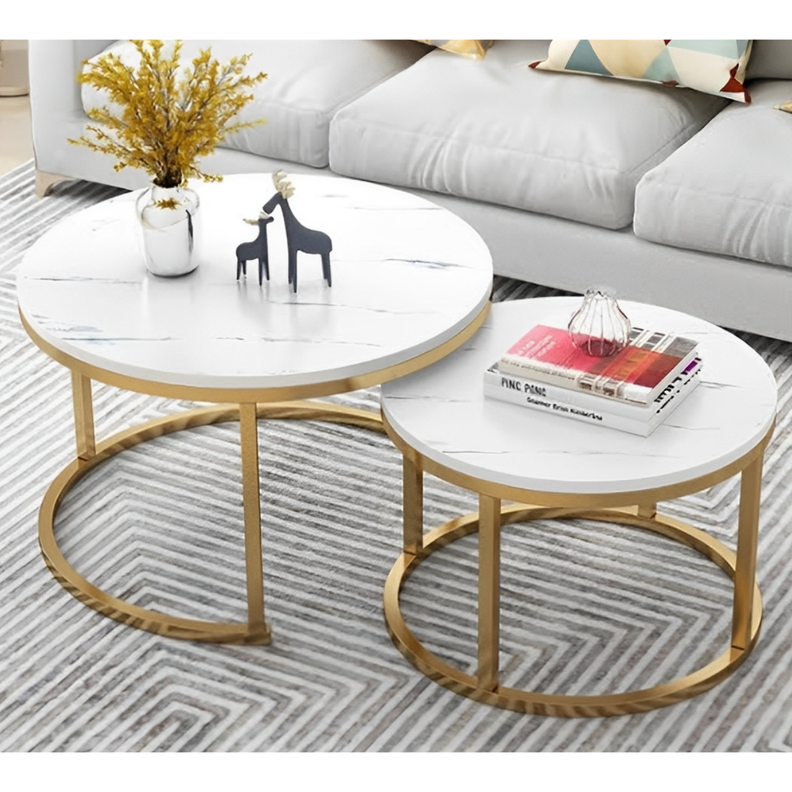 Mesa de Centro Minimalista duo estilo madera brillante y base negro-6