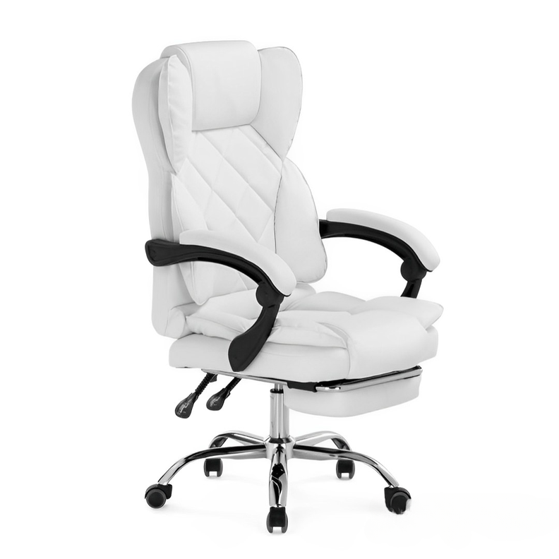 Silla ejecutiva de escritorio Novo reclinable color blanco-1