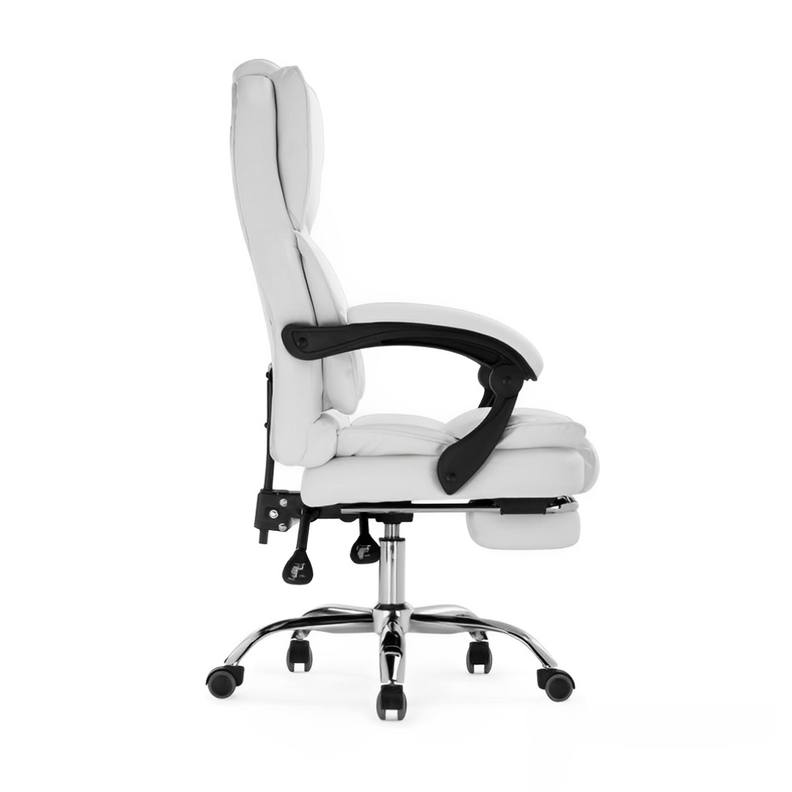 Silla ejecutiva de escritorio Novo reclinable color blanco-2