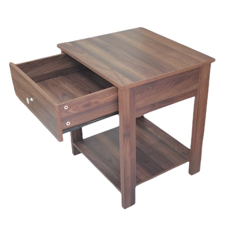 Mesa lateral Brand un cajon color madera oscuro-4