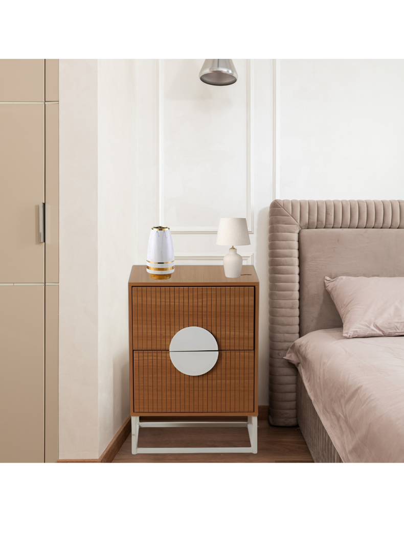 Velador Lumière 2 Cajones amplios estilo moderno madera-2
