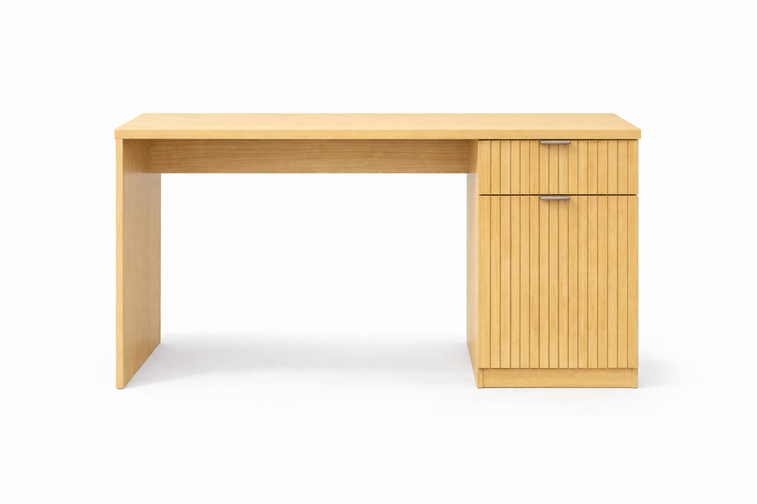 Escritorio Moderno 120 cm Madera Natural Melamina PB E1 Con Almacenamiento