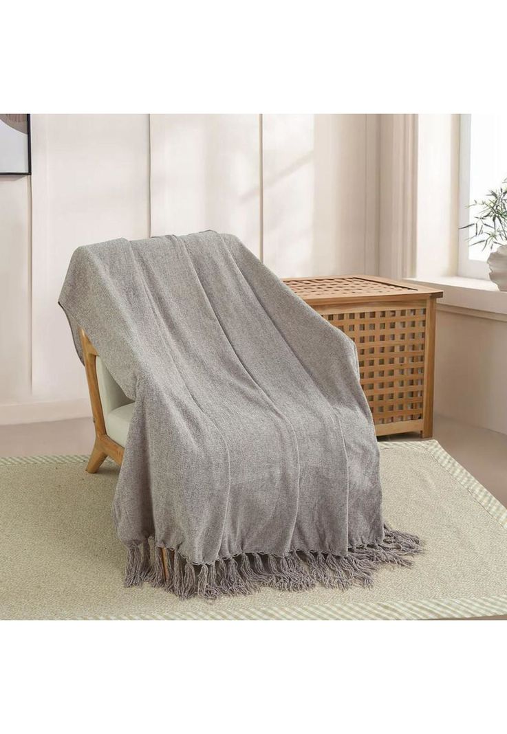 MANTA ANDES LISA 125X150 GRIS