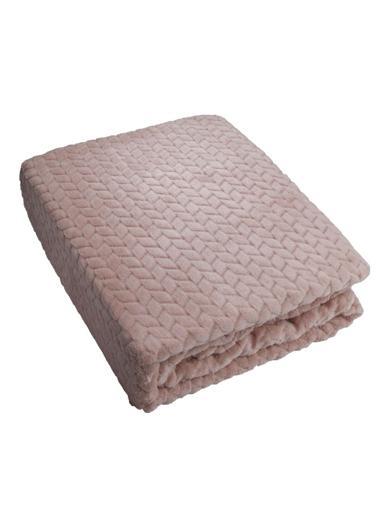 FRAZADA ANDES  JACQUARD FLANNEL ROSA 2 PLAZA-1