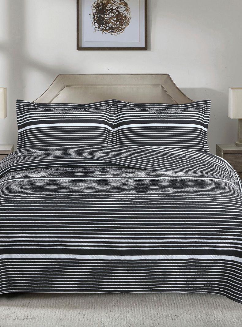 QUILT ANDES ESTAMPADO KING LISTADO NEGRO-0