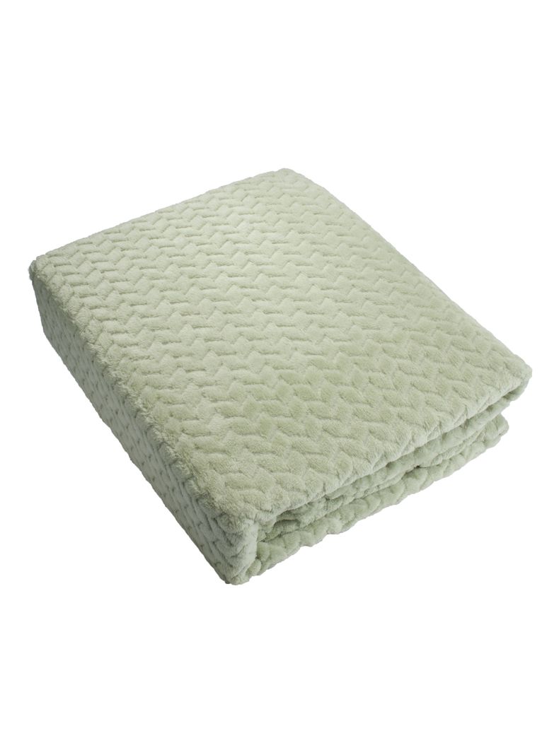 FRAZADA ANDES JACQUARD FLANNEL VERDE 2 PLAZA-1