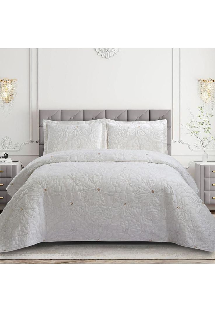 Quilt Andes Bordado Florencia Beige 1.5