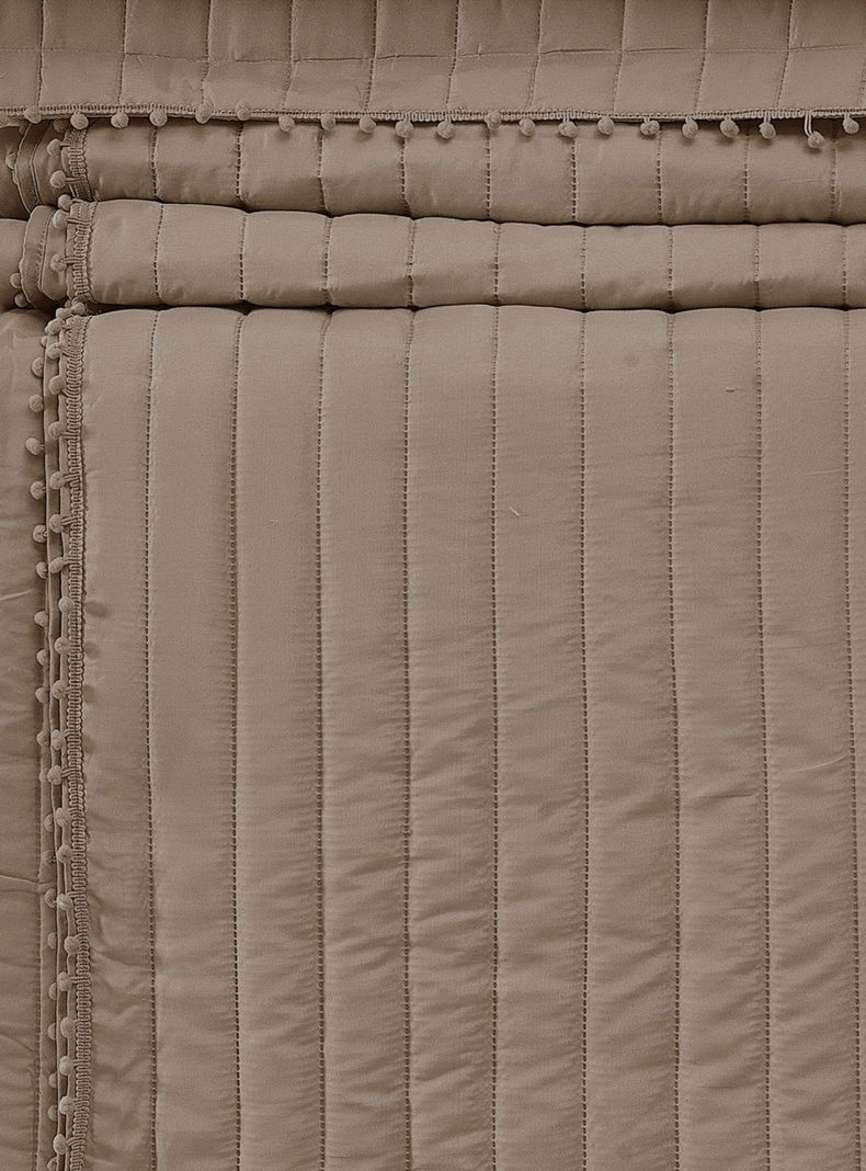 QUILT ANDES POM POM TAUPE 1.5 PLAZAS-2