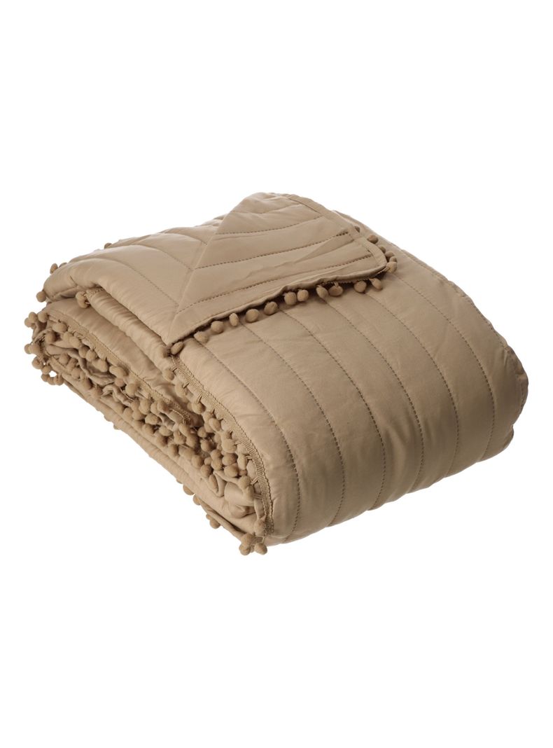 QUILT ANDES POM POM TAUPE 1.5 PLAZAS-3