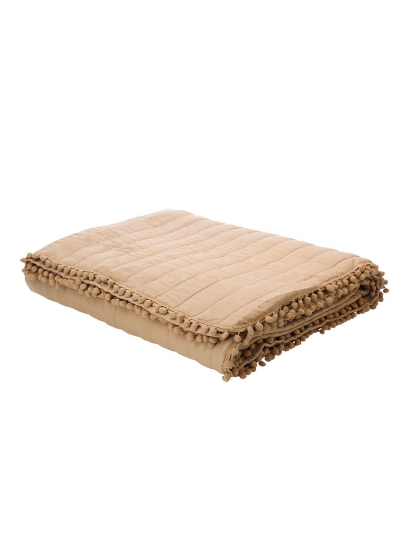QUILT ANDES POM POM TAUPE 1.5 PLAZAS-4
