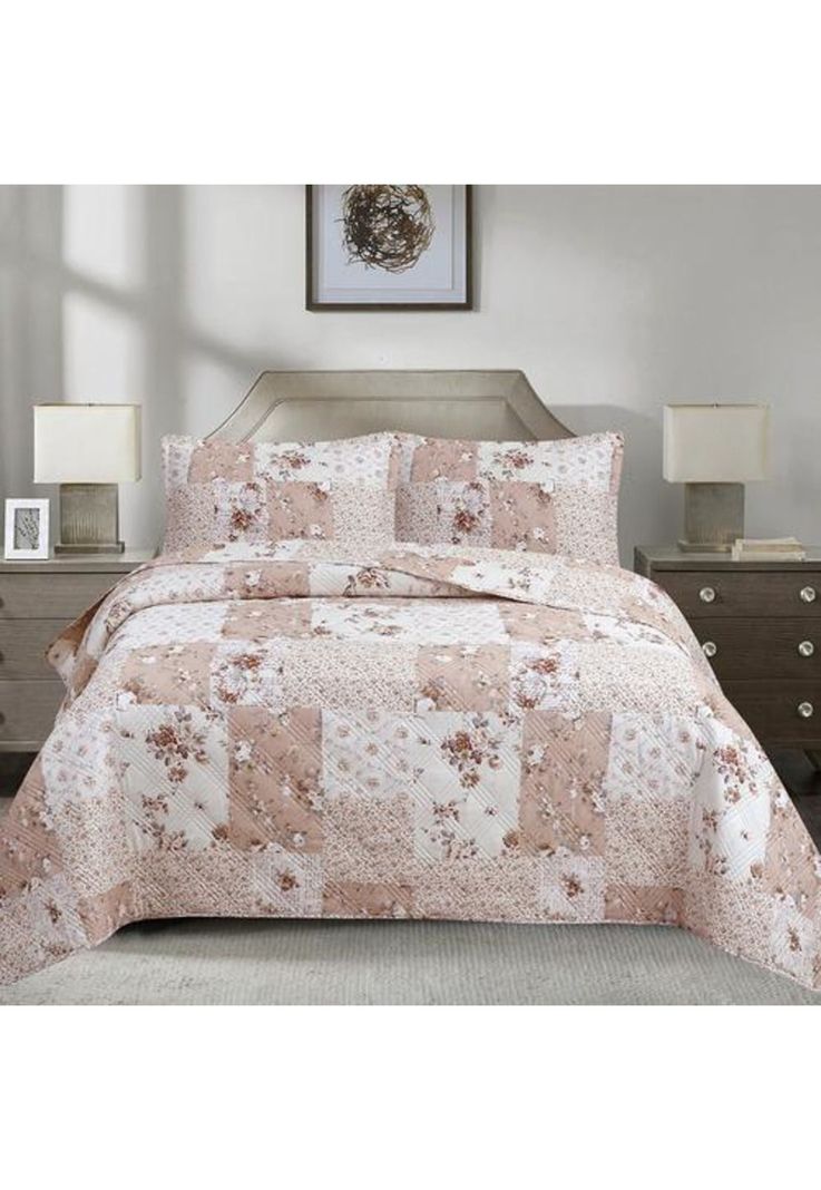 QUILT ANDES ESTAMPADO KING PATCHWORK BEIGE