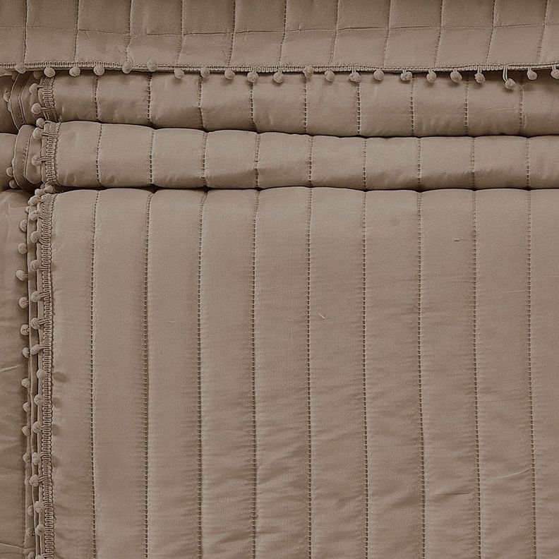 QUILT ANDES POM POM TAUPE 2 PLAZAS-1