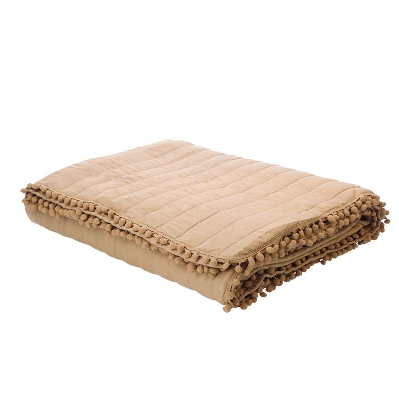 QUILT ANDES POM POM TAUPE 2 PLAZAS-2