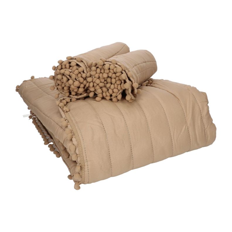 QUILT ANDES POM POM TAUPE 2 PLAZAS-3