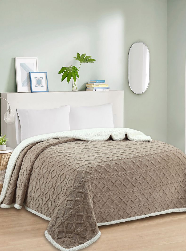 FRAZADA ANDES JACQUARD SHERPA BEIGE 1.5 PLAZA-0