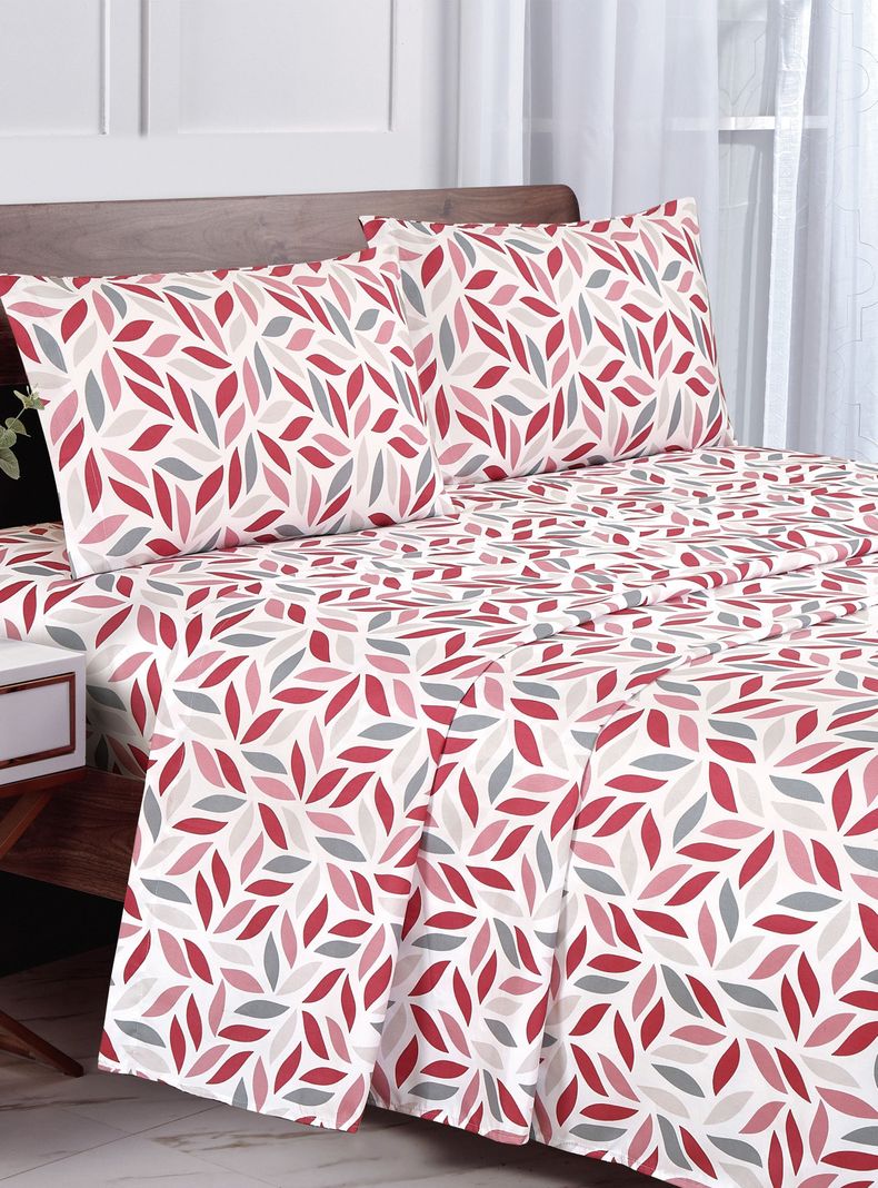 SABANA ANDES MICROFIBRA ESTAMPADA HOJA FRAMBUESA 2 PLAZA-0