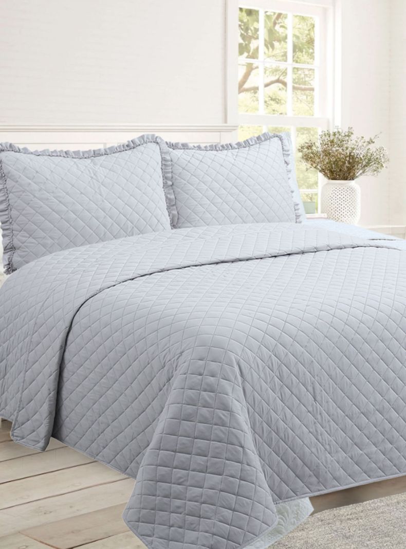 QUILT ROMANTIC 2P GRIS-0