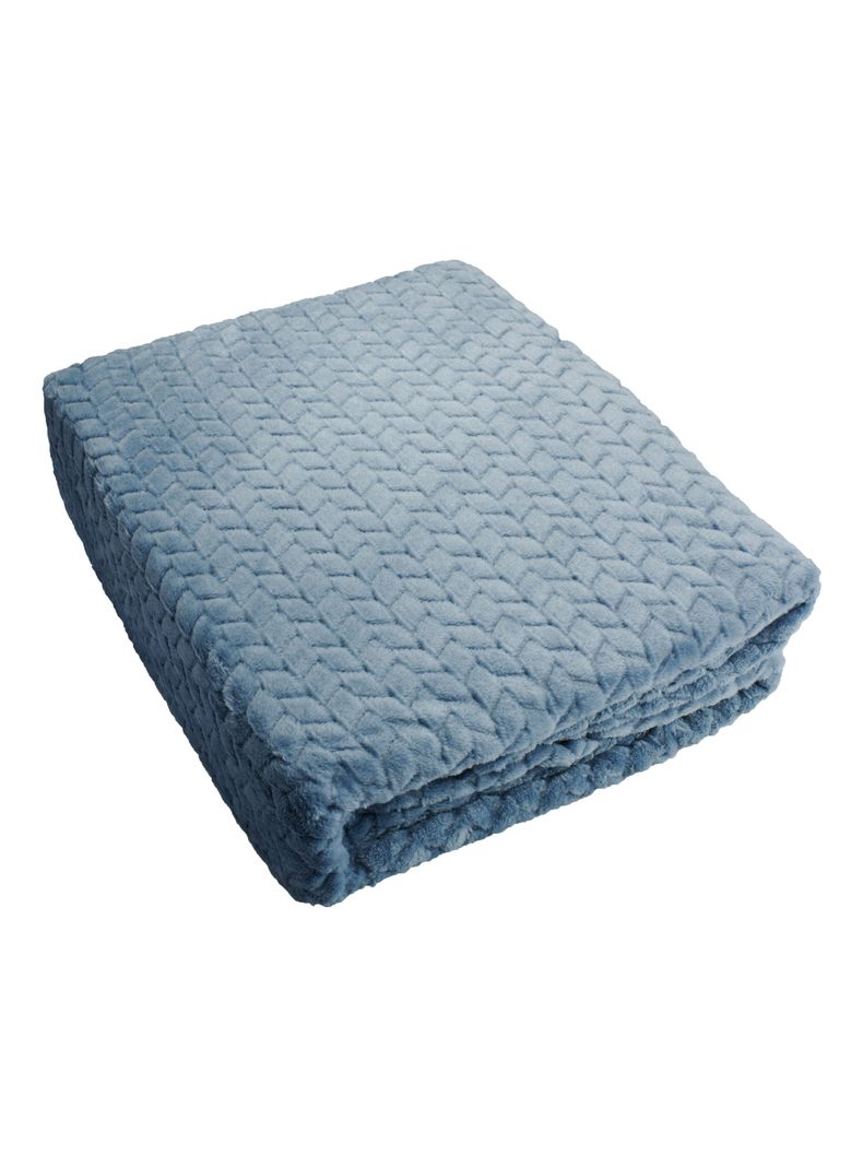 FRAZADA ANDES JACQUARD FLANNEL AZUL 2 PLAZA-1