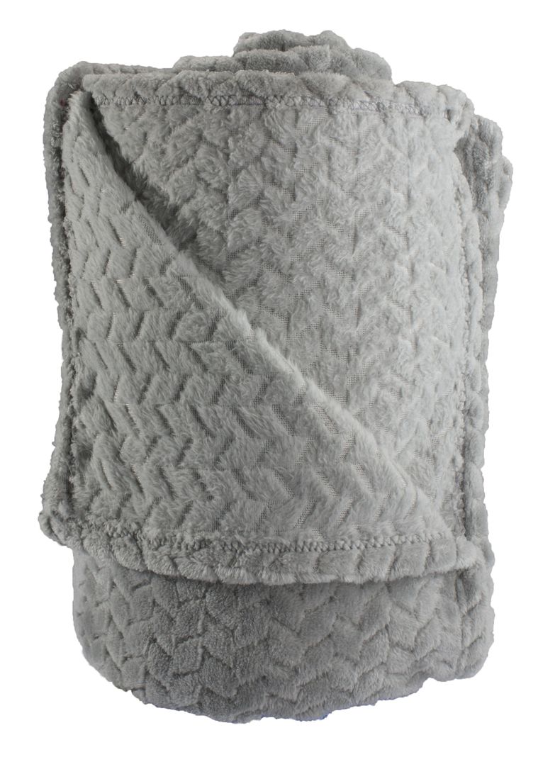 FRAZADA ANDES JACQUARD FLANNEL GRIS 1.5 PLAZA-0