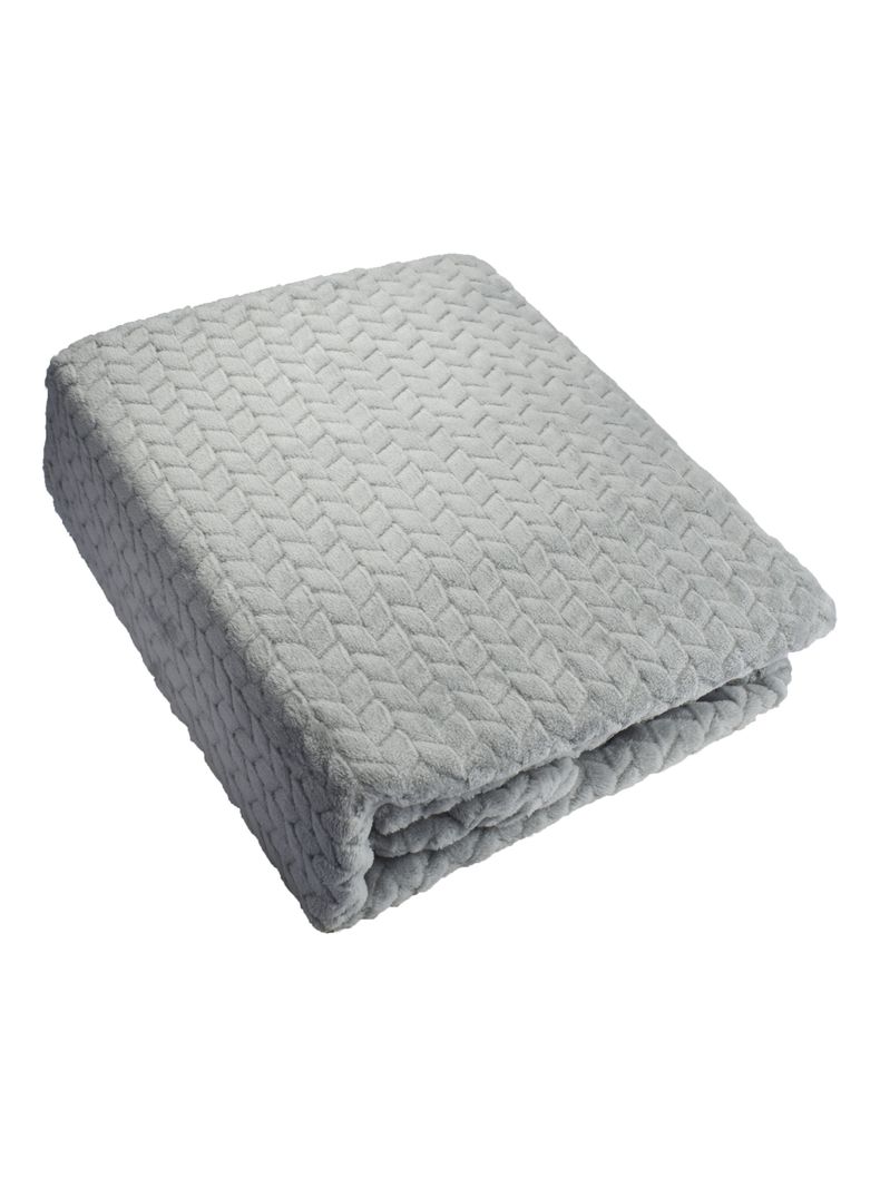 FRAZADA ANDES JACQUARD FLANNEL GRIS 1.5 PLAZA-1