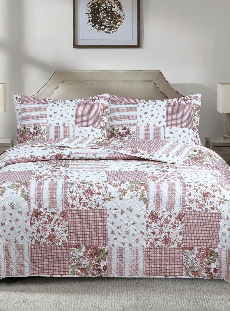 QUILT ANDES ESTAMPADO KING PATCHWORK ROSADO-0