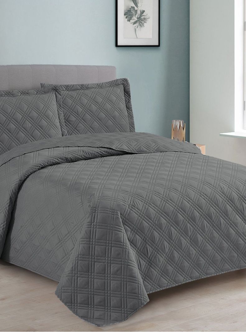 QUILT ANDES LISO GRIS 2 PLAZAS