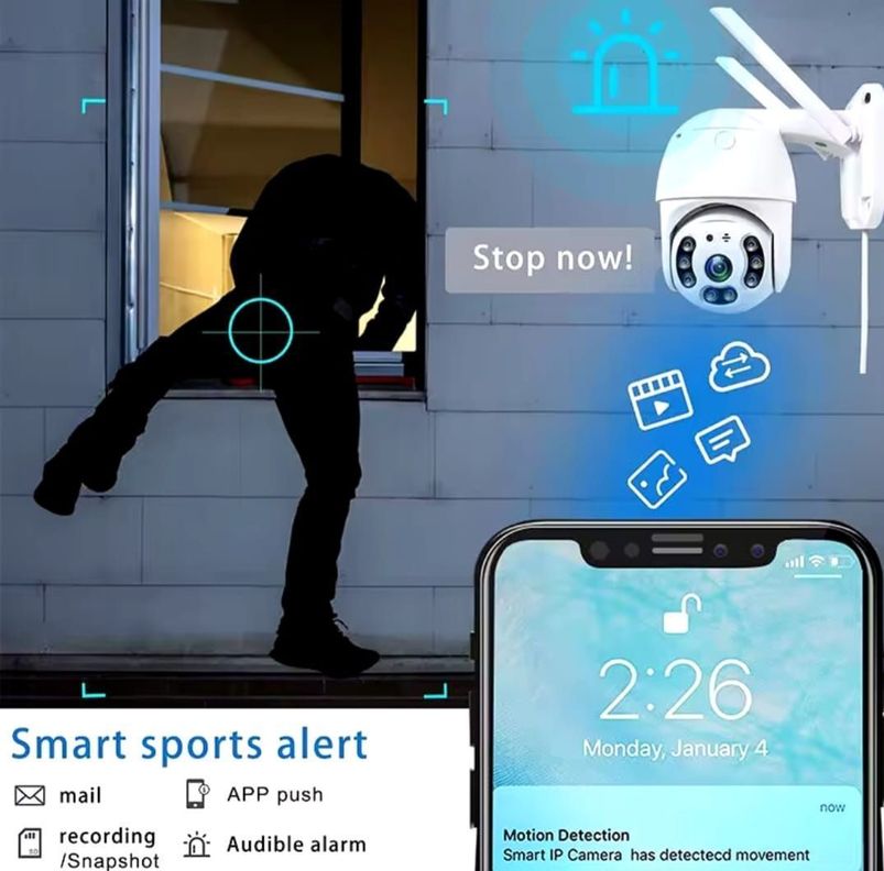 Cámara de seguridad y vigilancia con red WI FI para exteriores v380 pro-3