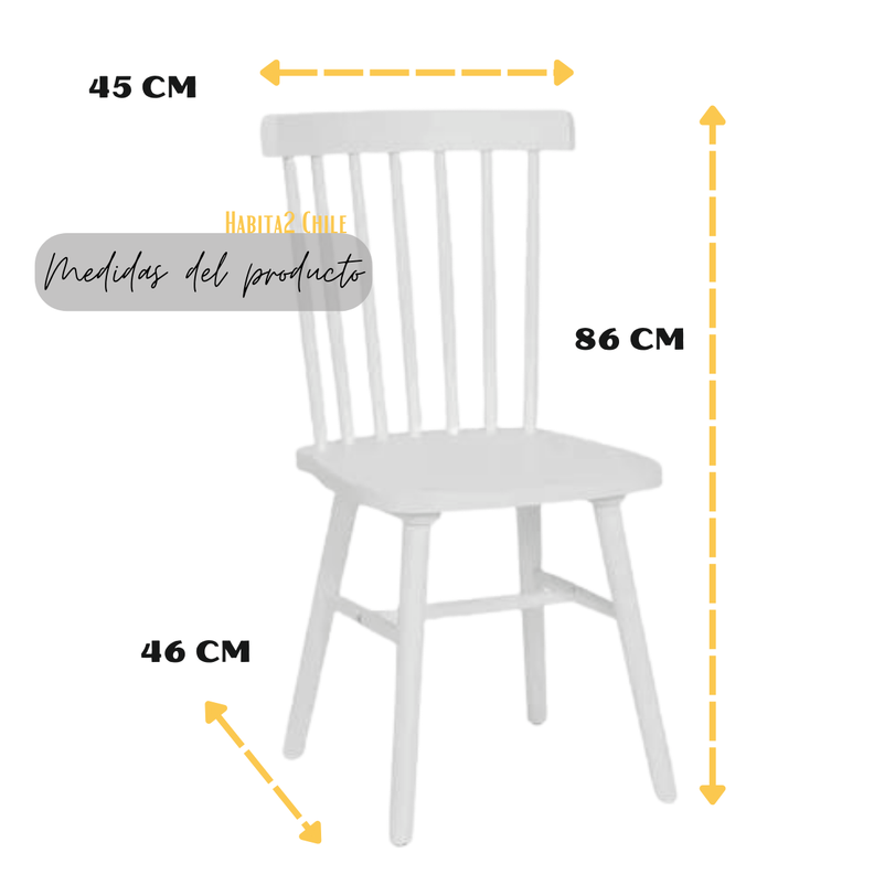 SILLA WINDSOR MADERA MACIZA DE ALTA CALIDAD ESTRUCTURA FUERTE -3