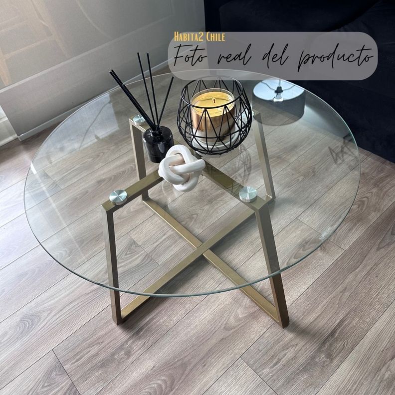 Mesa de centro gold redonda vidrio 80 cm-2