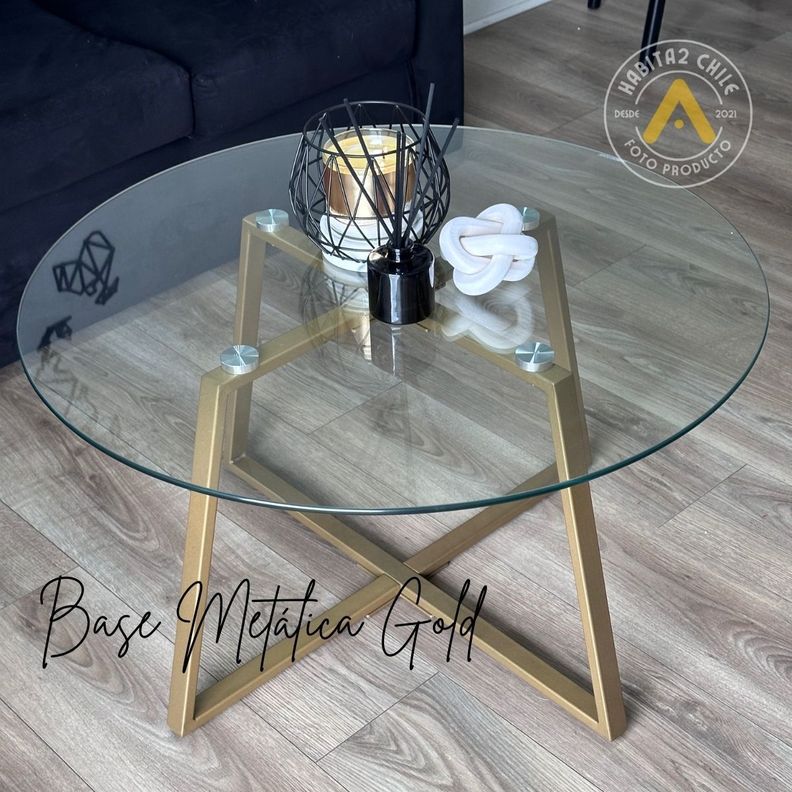Mesa de centro gold redonda vidrio 80 cm-3