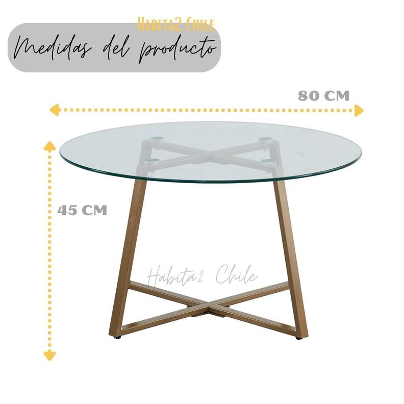Mesa de centro gold redonda vidrio 80 cm-5