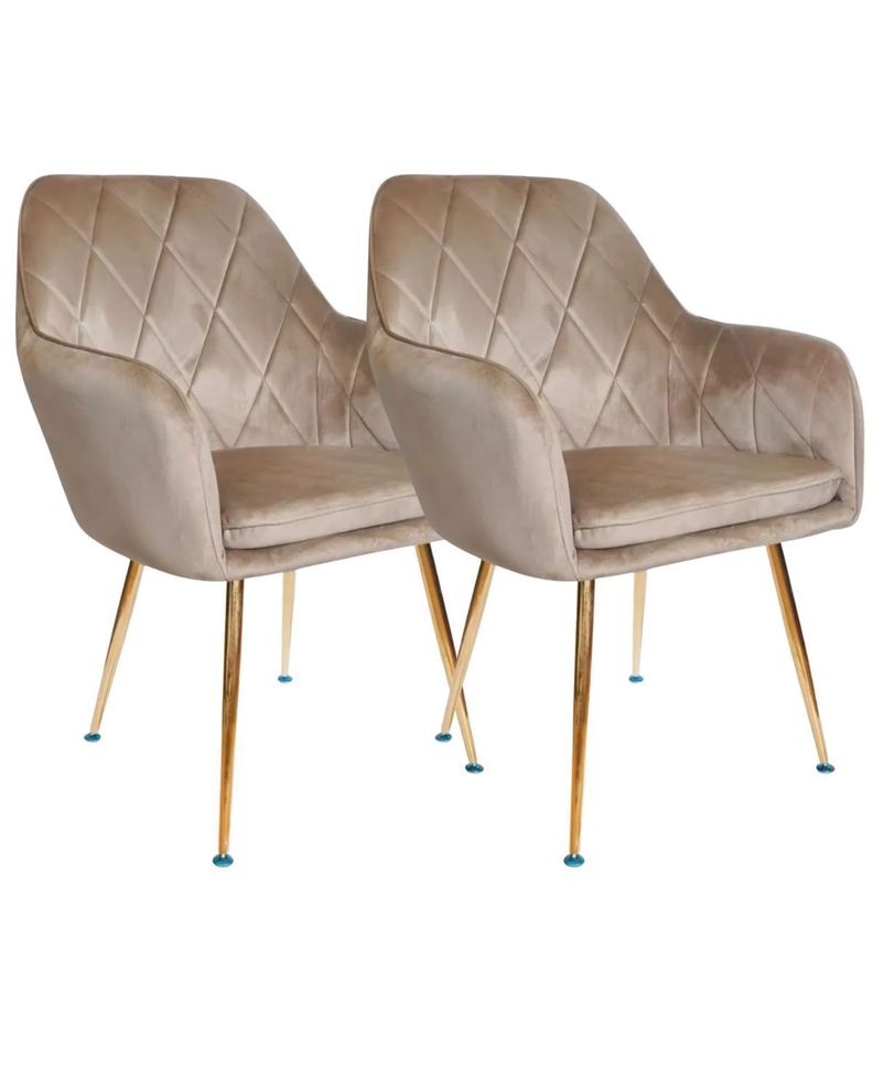 Set 2 Poltronas Lux Diamantes Gold