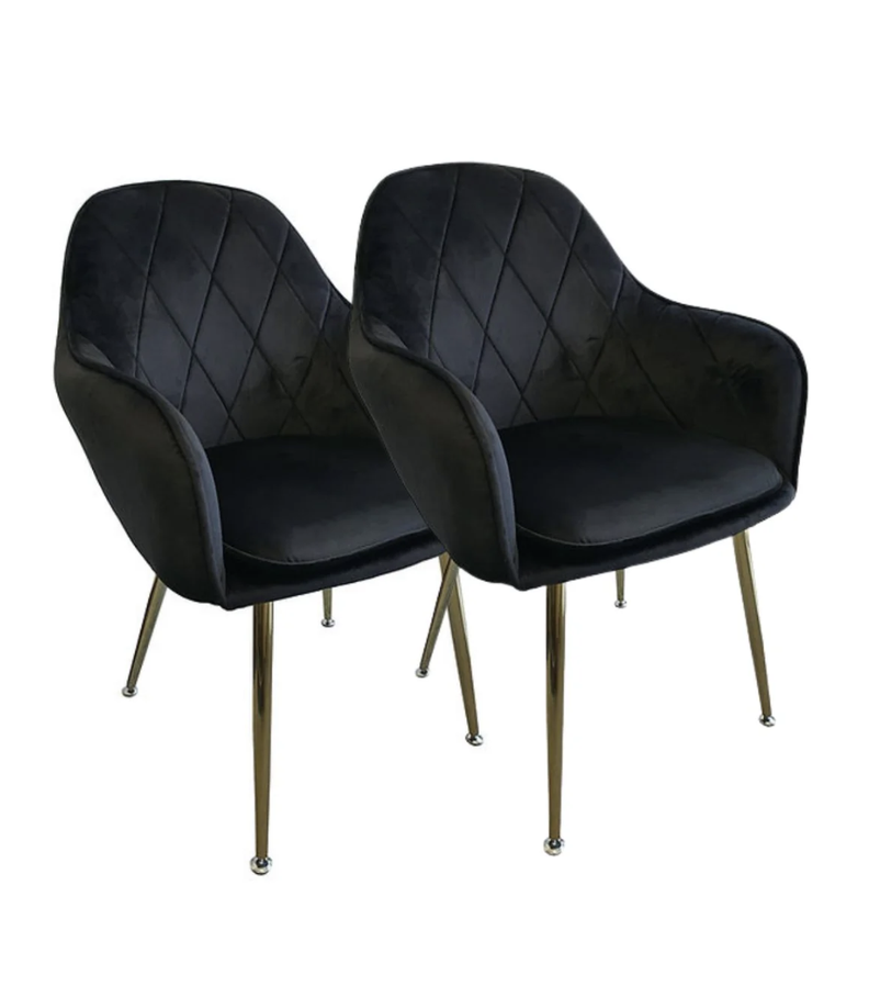 Set 2 Poltronas Lux Diamantes Gold