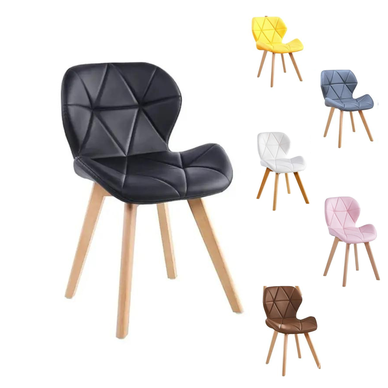 SILLA ACOLCHADA RADAR WOOD AVIADOR MARIPOSA PATAS MADERA ASIENTO ECOCUERO-1