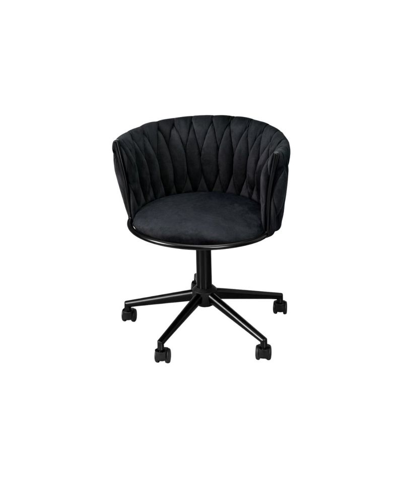 SILLA GIRATORIA TAPIZADA GALES BASE NEGRA