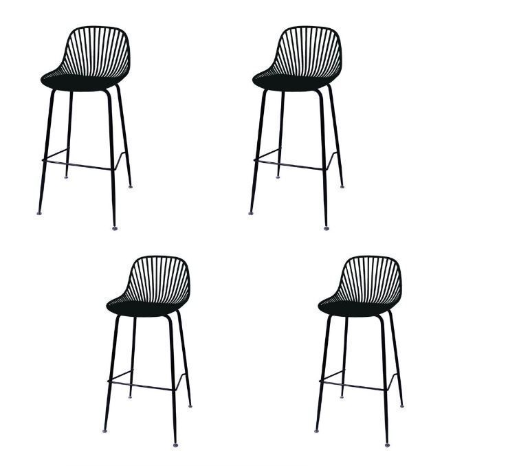 PACK 4 TABURETES O PISOS MODERNO INDIANA CON ASIENTO DE POLIPROPILENO Y PATAS DE ACERO PARA BAR-0