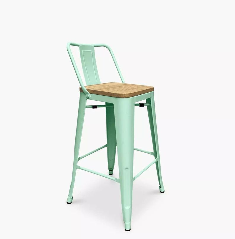 TABURETE O PISO TOLIX CON ASIENTO DE MADERA 66CM-1