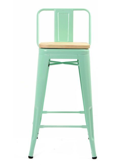 TABURETE O PISO TOLIX CON ASIENTO DE MADERA 66CM-2