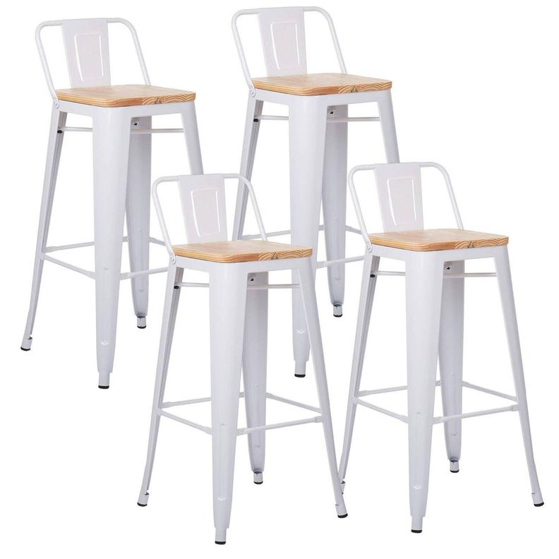 PACK 4 TABURETES O PISOS TOLIX WOOD 77CM Blanco 0