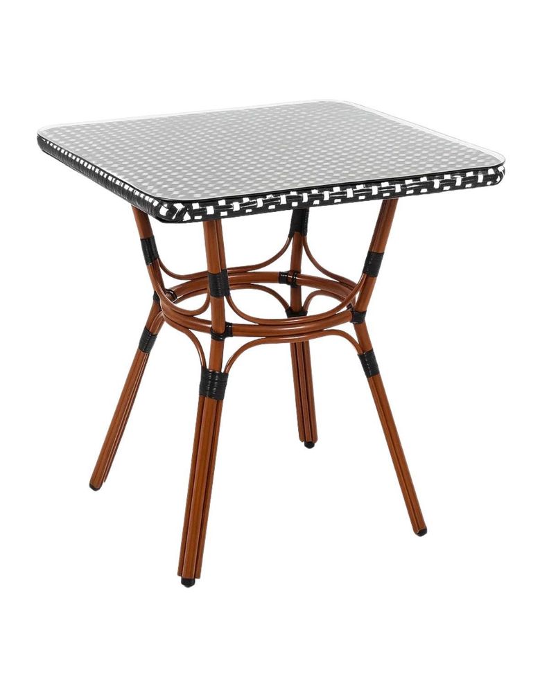 MESA 70X70 PARIS EXTERIOR CON VIDRIO RESTAURANT