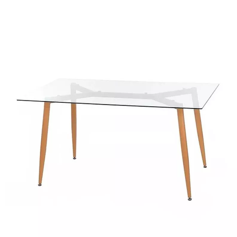 MESA DE COMEDOR BARCELONA 160CM CON PATAS DE MADERA-0