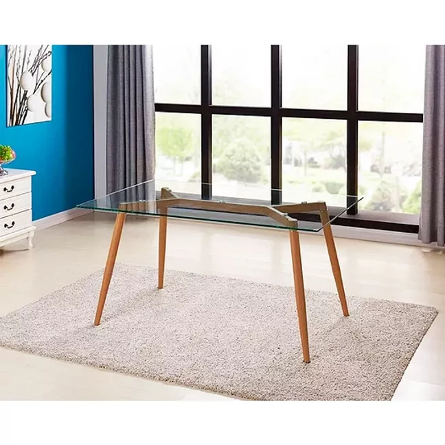 MESA DE COMEDOR BARCELONA 160CM CON PATAS DE MADERA-3