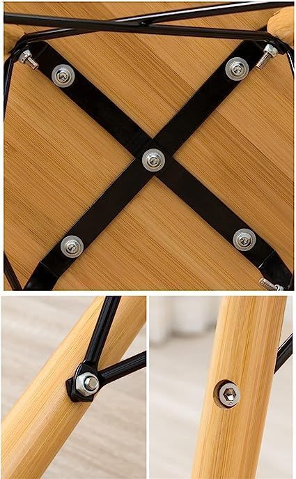MESA CON PATAS TIPO EAMES 100CM Y CUBIERTA DE MADERA-4